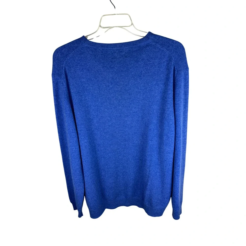 Club Room Luxury Mens XXL Blue Sky Heather 100% Cashmere Crew Neck Sweater NWT